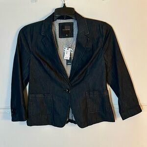 The Limited one button denim jacket/blazer with silky lining. M. NWT